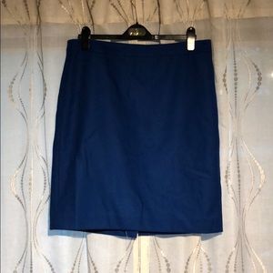 Cobalt wool pencil skirt